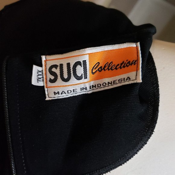 Vtg SUCI XXXL Black Hippie BOHO Embroidered Caftan Tunic Dress High Quality - Picture 4 of 11